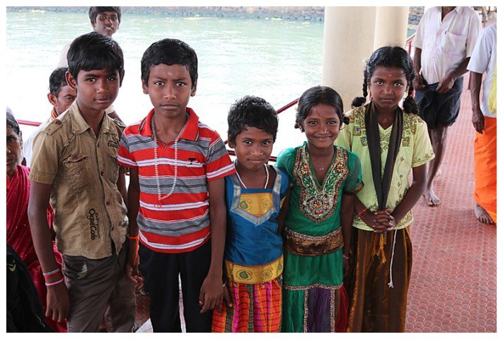 Lovely children waiting for the ferry