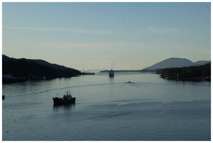 Looking south, towards the southern section of the Tongass Narrows