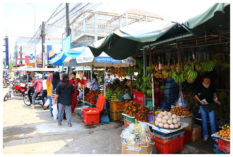 Some of the stalls in the market