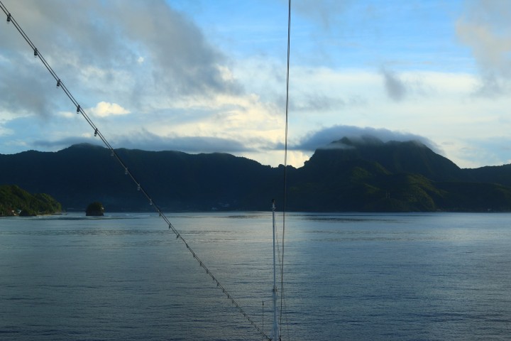 Approaching Pago Pago around the reef