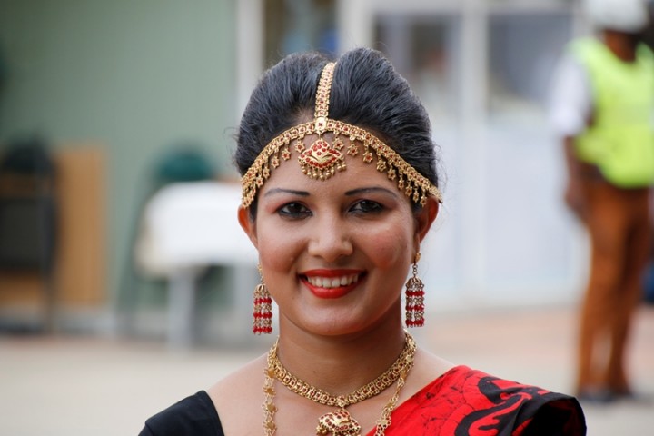 Beautiful Sri Lankan in traditional clothes
