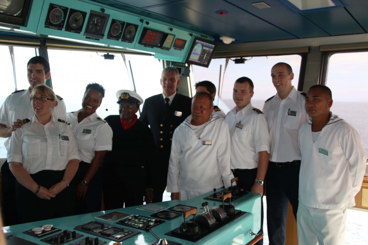 The Navigation officers with Tutu (and cap)