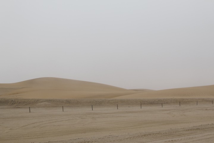 The dunes near the road