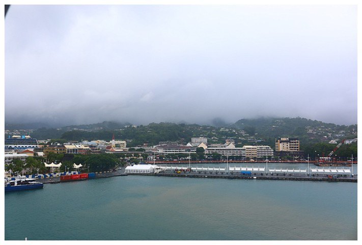 The other cruise ships have departed and now we have a view of Papeete itself.