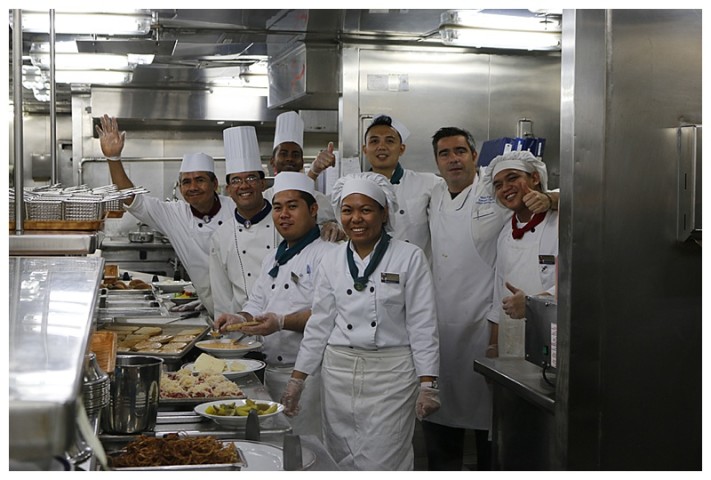 The Kitchen Brigade.  Executive Chef Daniel (Danny) 2nd from right