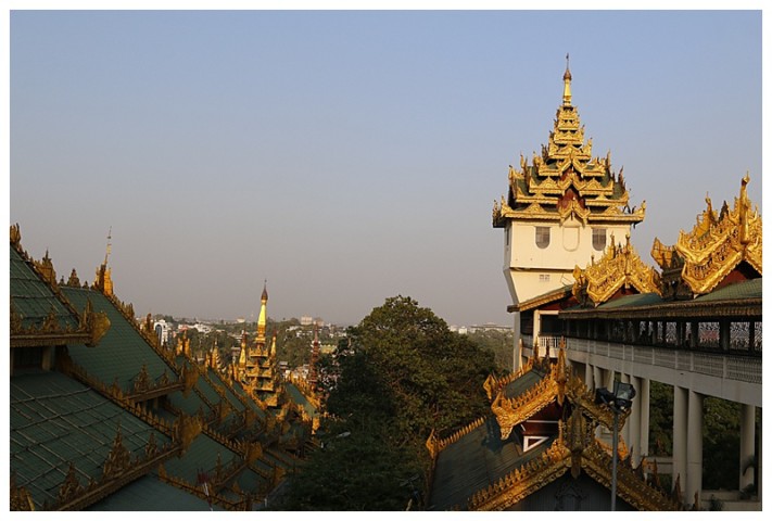 On a hill overlooking Yangon, the outer structure
