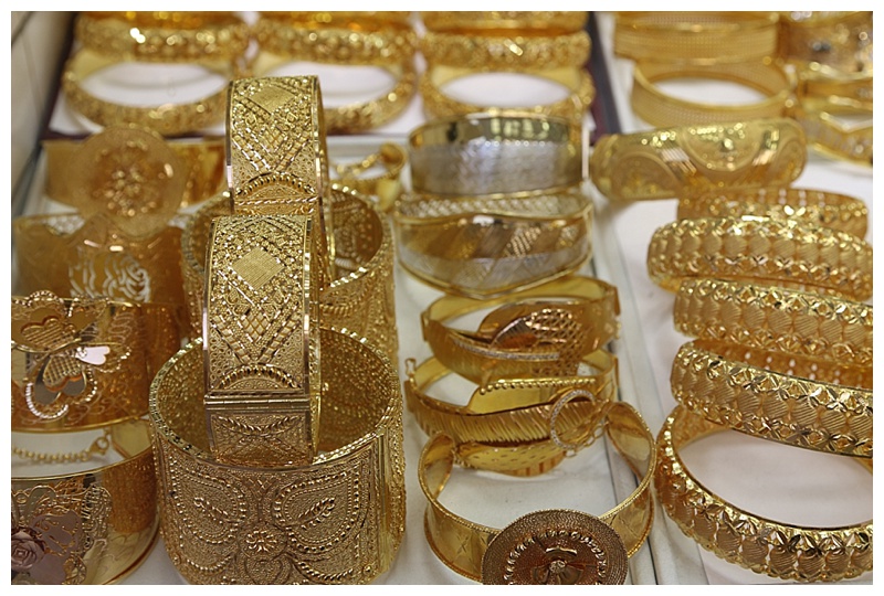 Bejeweled bands of solid gold