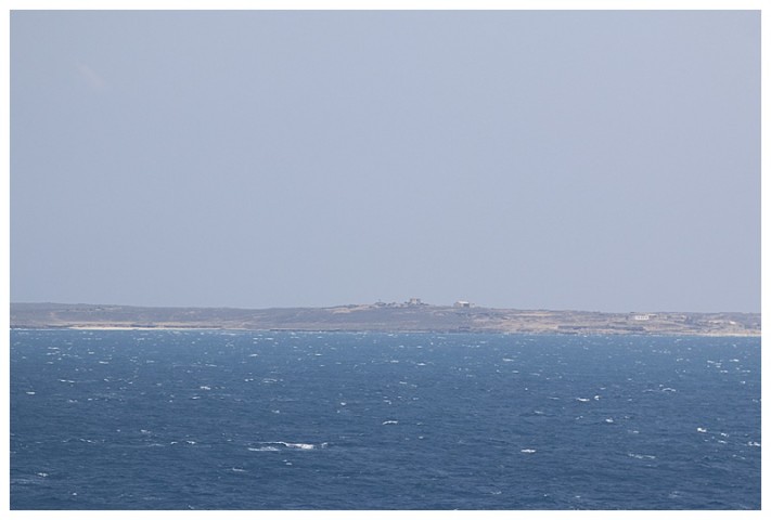 Passing the island with its radars