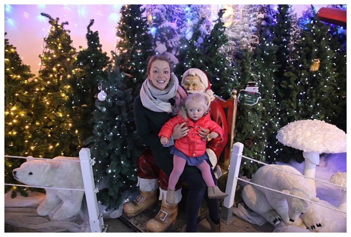 Violet and Liz with Santa