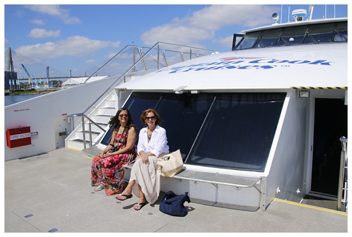 Hazel and Karen on the ferry