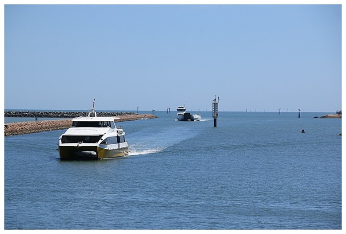 Ferry traffic in the port