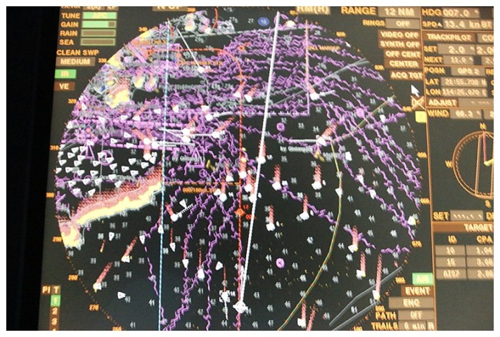 Our radar when nearing Hong Kong