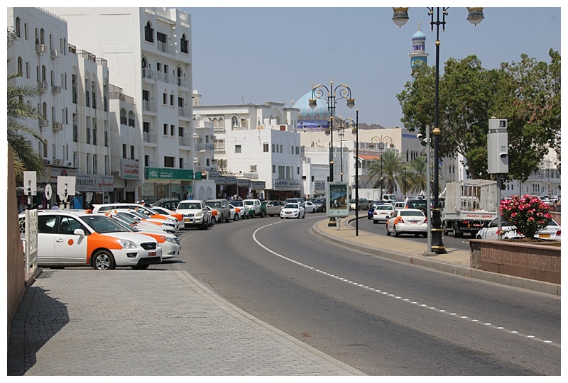 The main road outside the souk, the harbour is the other side of the road.