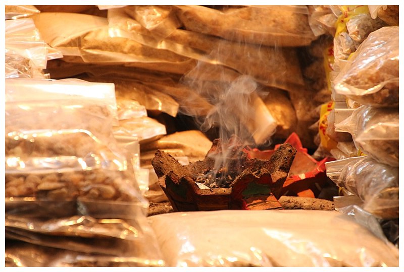 Frankincense burned everywhere, permeating the souk